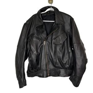 Men’s Kevlar Motorcycle Jacket Faux Leather Biker Hidden Pocket Zip Protective